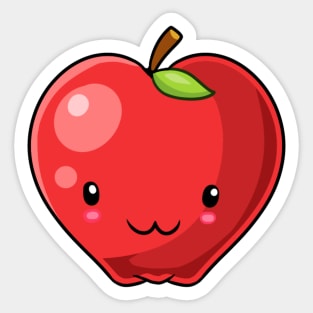 Kawaii apple fruit (red) Sticker